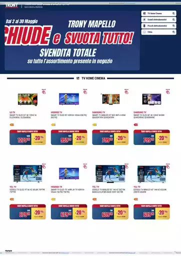 TRONY - VOLANTINO - Informatica TV Telefonia e Elettrodomestici online
