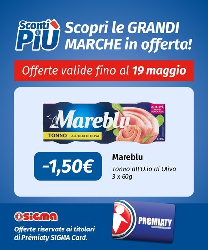 Offerte valide fino al 19 maggio