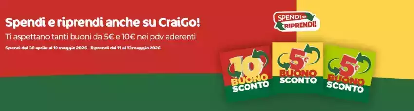 Spendi e riprendi anche su CraiGo!