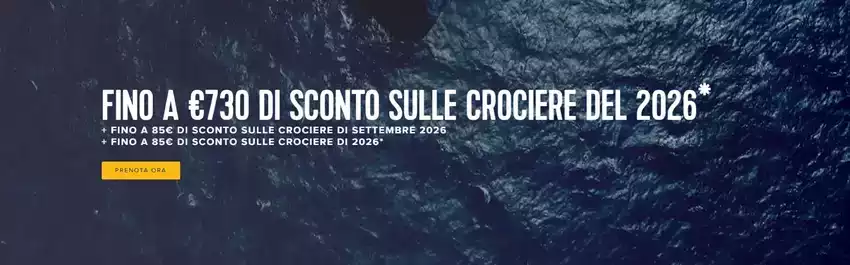 Fino a 730€ di sconto sulle crociere del 2026