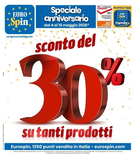 SPECIALE ANNIVERSARIO: SCONTO DEL 30% SU TANTI PRODOTTI SPECIALE ANNIVERSARIO: SCONTO DEL 30% SU TANTI PRODOTTI