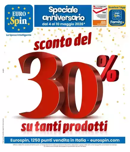 SPECIALE ANNIVERSARIO: SCONTO DEL 30% SU TANTI PRODOTTI