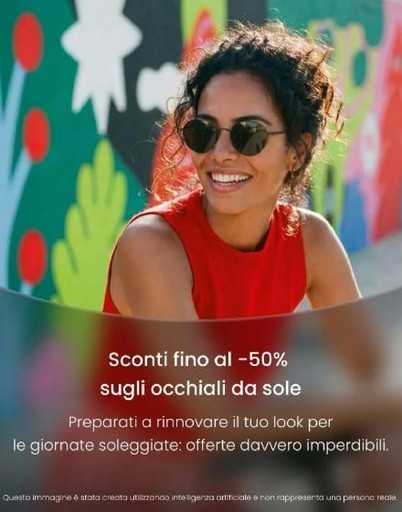 Sconti fino -50% sugli occhiali da sole