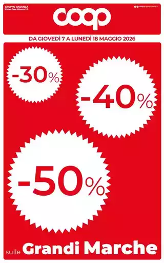 30% 40% 50% sulle grandi marche