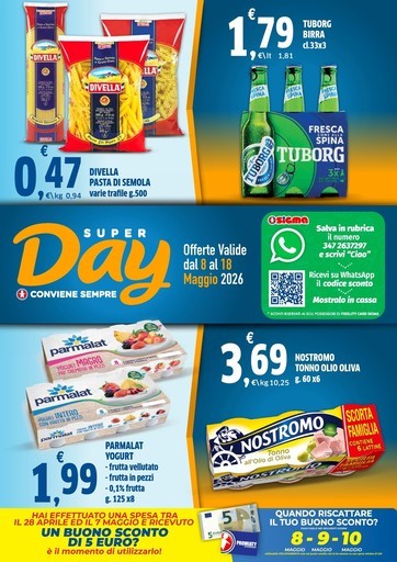 Offerte valide dal 8 al 18 maggio 2026