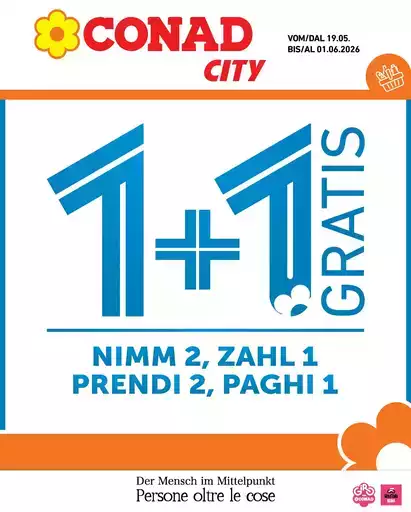 1+1 gratis prendi 2, paghi 1