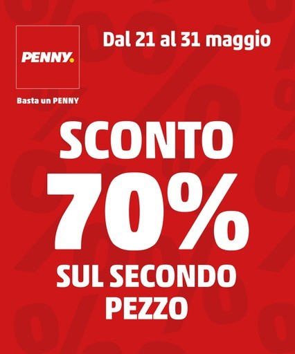 Sconto del 70% sul secondo pezzo Sconto del 70% sul secondo pezzo