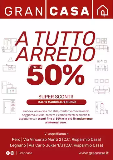 A tutto arredo fino al 50% A tutto arredo fino al 50%