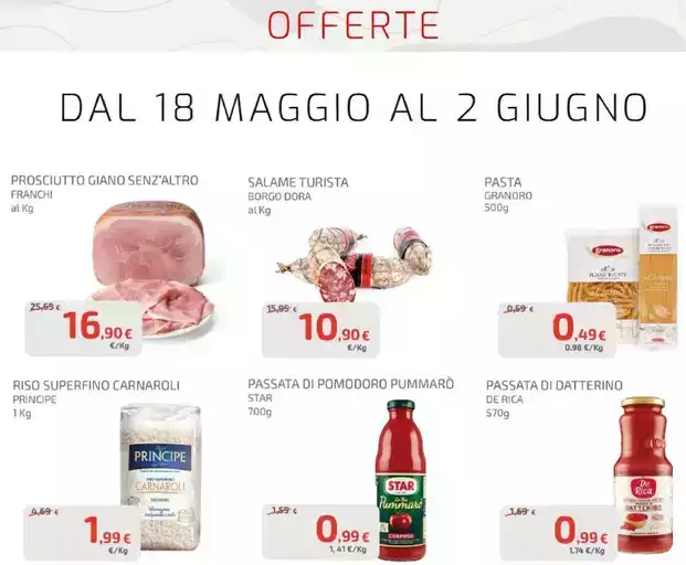 Offerte dal 18 maggio al 2 giugno