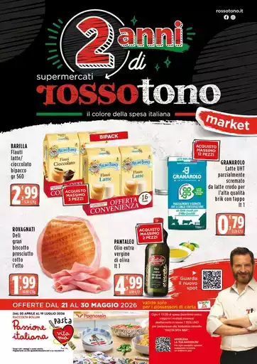 2 anni di supermercati rossotono