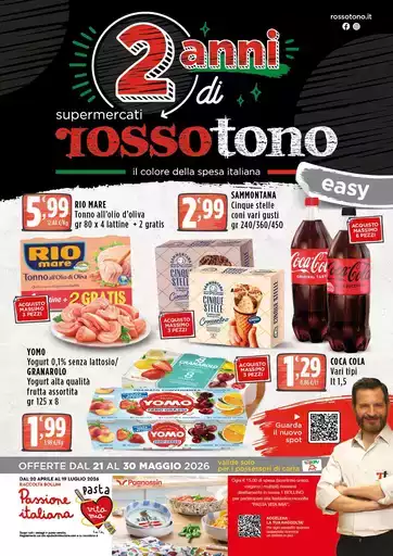 2 anni di supermercati rossotono
