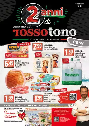 2 anni di supermercati rossotono