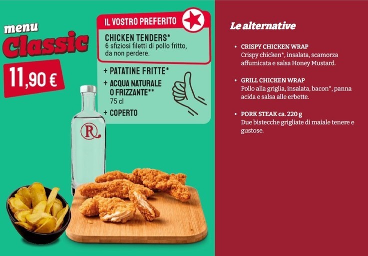 Menu pranzo