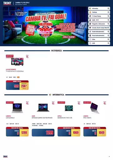 TRONY - VOLANTINO - Informatica TV Telefonia e Elettrodomestici online
