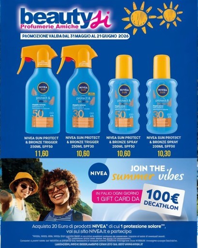 Promozione valida dal 31 maggio al 21 giugno