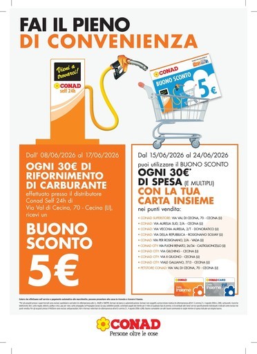 BUONO SCONTO 5€ DISTRIBUTORE CECINA BUONO SCONTO 5€ DISTRIBUTORE CECINA