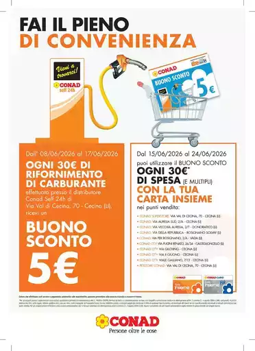 BUONO SCONTO 5€ DISTRIBUTORE CECINA