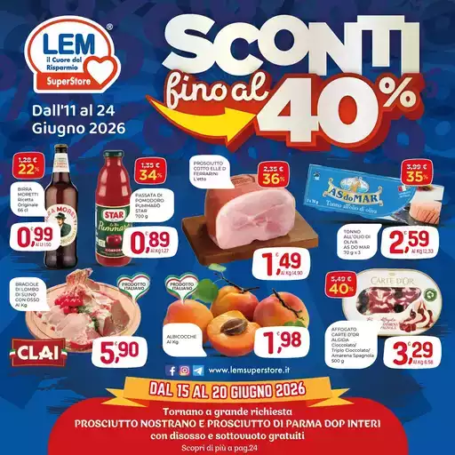 Sconti fino al 40%