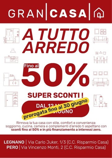 A tutto arredo fino al 50%