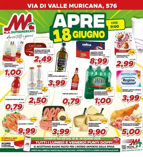 Apre 18 giugno