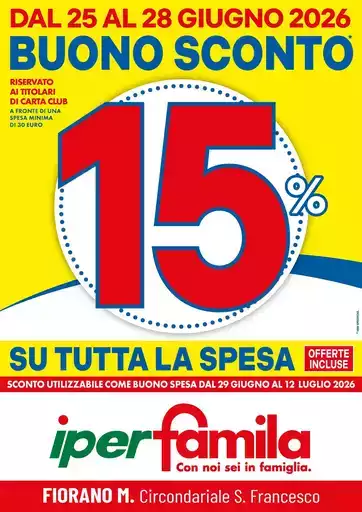 BUONO SCONTO 15 su TUTTA la spesa BUONO SCONTO 15 su TUTTA la spesa