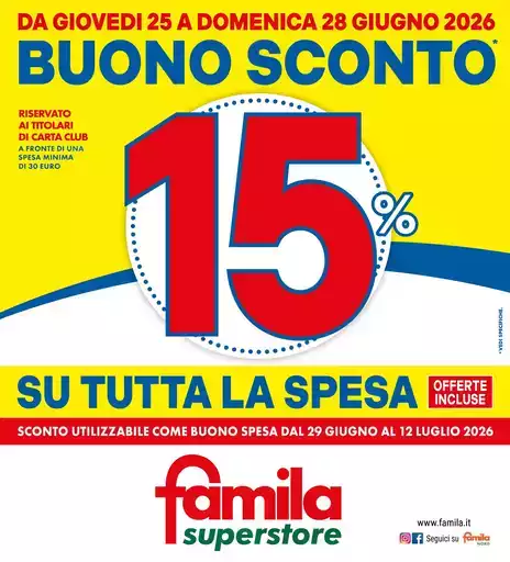 BUONO SCONTO 15% BUONO SCONTO 15%