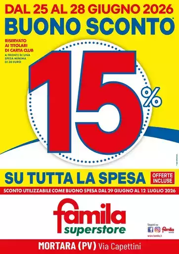 BUONO SCONTO 15%