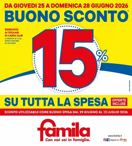 BUONO SCONTO 15% BUONO SCONTO 15%