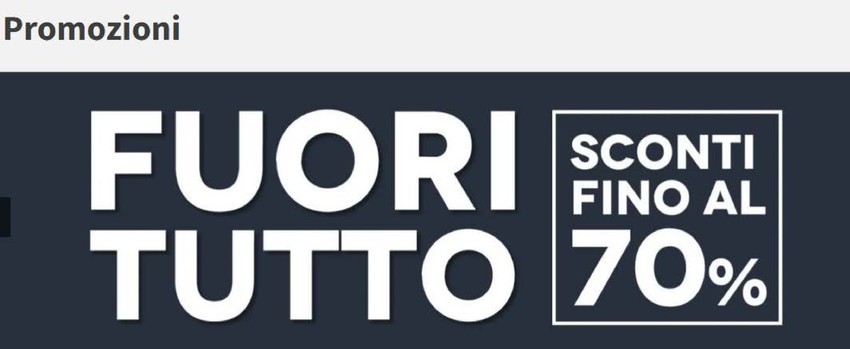 Sconti fino al 70% Sconti fino al 70%
