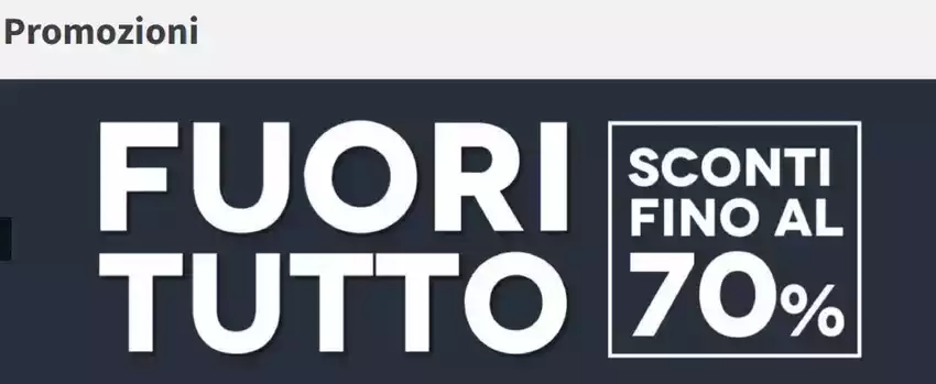 Sconti fino al 70%