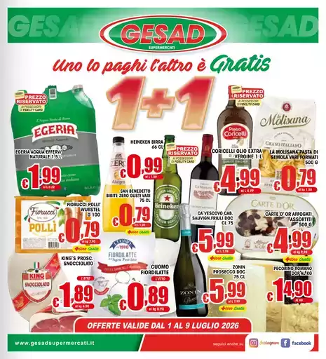 Uno lo paghi l'attro e Gratis Uno lo paghi l'attro e Gratis