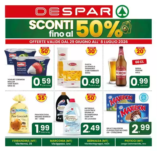 Sconti fino al 50%