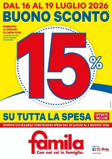 BUONO SCONTO 15% BUONO SCONTO 15%
