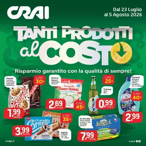 Tanti prodotti al costo