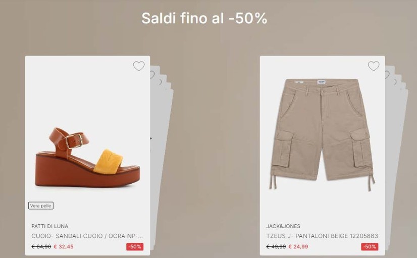 Saldi fino al -50% Saldi fino al -50%