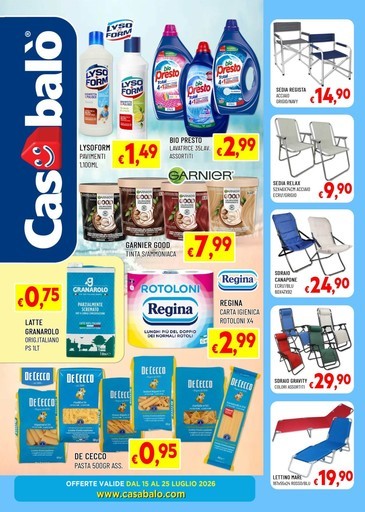 Offerte valide dal 15 al 25 luglio 2026