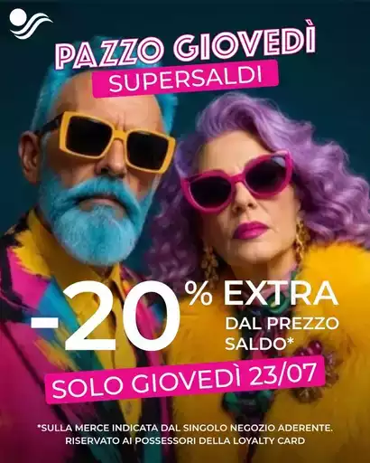 -20% extra dal prezzo saldo -20% extra dal prezzo saldo