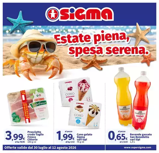 Estate piena, spesa serena, Sigma Estate piena, spesa serena, Sigma