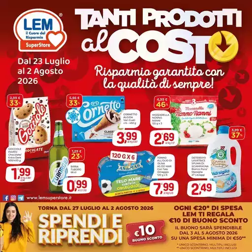 Tanti prodotti al costo