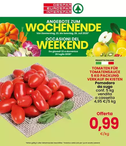 Occasioni del weekend