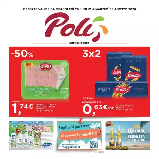 OFFERTE VALIDE DA MERCOLEDÌ 29 LUGLIO A MARTEDÌ 18 AGOSTO 2026